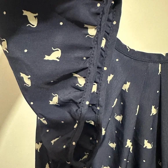 Navy - Cream Cat 🐈‍⬛ print - Picture 4 of 6